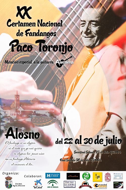 Cartel XX Certamen Nacional de Fandangos Paco Toronjo